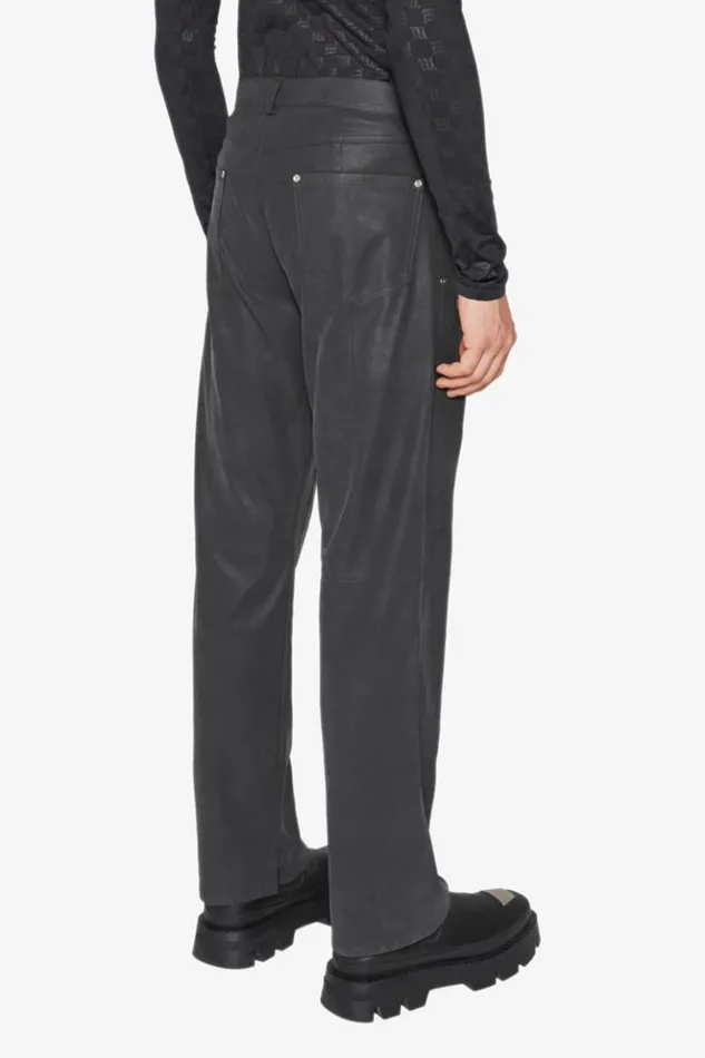 Men Trousers MISBHV Vegan Leather Carpenter Trousers Black