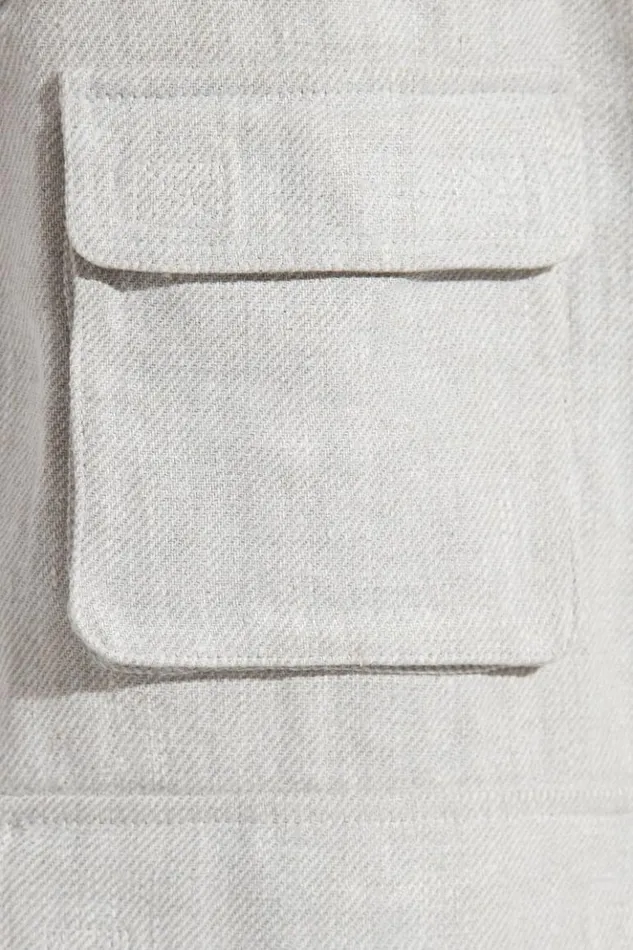 Men Trousers MISBHV Washed Linen Cargo Pants Off White
