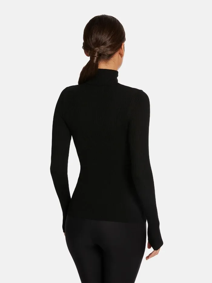 Merino Fine Rib Pullover Black Women Wolford Longsleeve Shirts