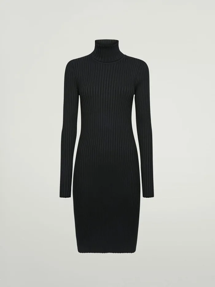 Merino Rib Dress Black Women Wolford Dresses and Skirts