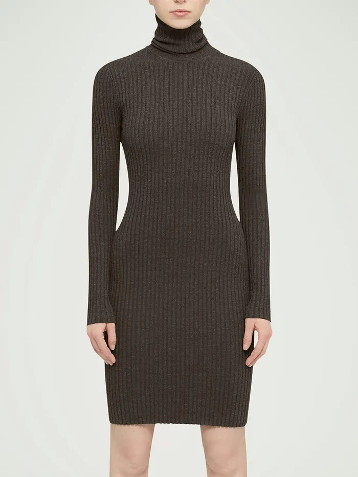 Merino Rib Dress Umber Women Wolford Dresses and Skirts