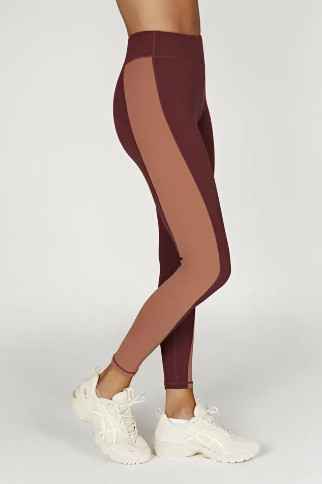 Meshki Activewear Bottoms Women Libby Two Tone Panel Leggings 8211 MahoganyTan Mahoganytan Meshki Activewear Bottoms Women Libby Two Tone Panel Leggings 8211 MahoganyTan Mahoganytan