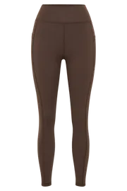 Meshki Activewear Women Briar V Back Leggings With Pockets 8211 Dark Chocolate Darkchocolate