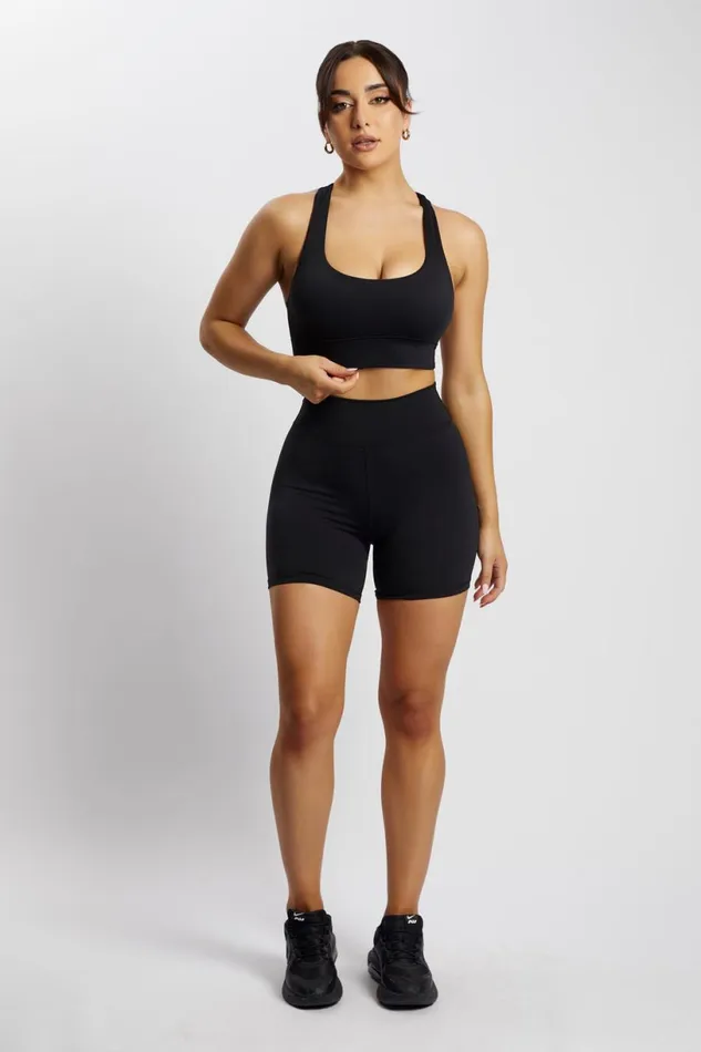 Meshki Activewear Women Carly Bike Shorts 8211 Black Black