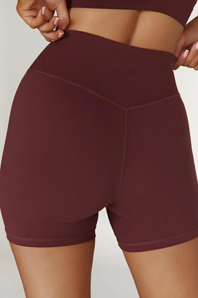 Meshki Activewear Women Carly Bike Shorts 8211 Mahogany Mahogany