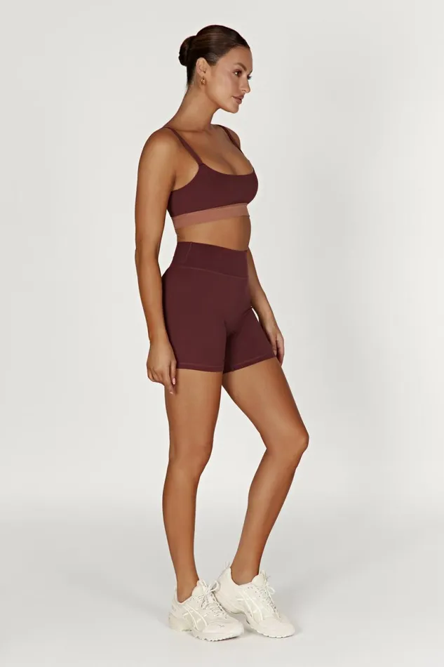 Meshki Activewear Women Carly Bike Shorts 8211 Mahogany Mahogany