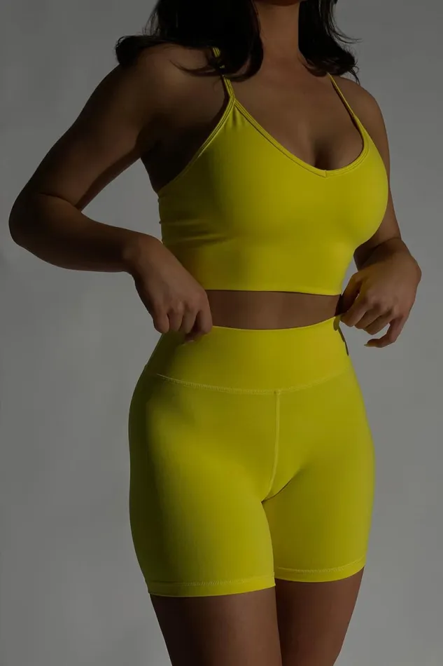 Meshki Activewear Women Carly Bike Shorts 8211 Yellow Yellow Meshki Activewear Women Carly Bike Shorts 8211 Yellow Yellow