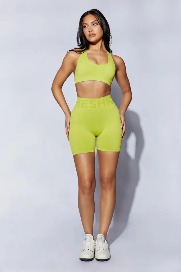 Meshki Activewear Women Danica Seamless Shorts 8211 Lime Green Limegreen Meshki Activewear Women Danica Seamless Shorts 8211 Lime Green Limegreen