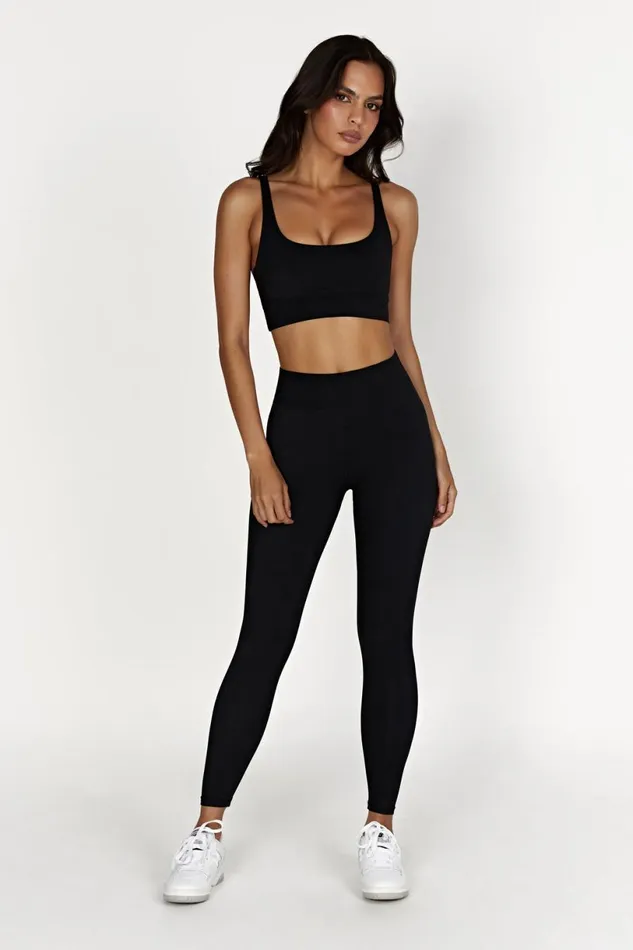 Meshki Activewear Women Elise V Back Cami Crop Top 8211 Black Black