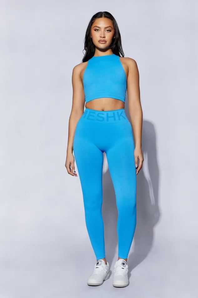 Meshki Activewear Women Leia Seamless Leggings 8211 Blue Blue