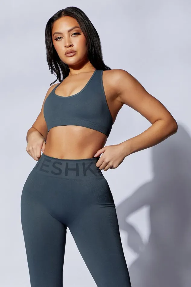 Meshki Activewear Women Quinn Halter Longline Top 8211 Charcoal Charcoal Meshki Activewear Women Quinn Halter Longline Top 8211 Charcoal Charcoal