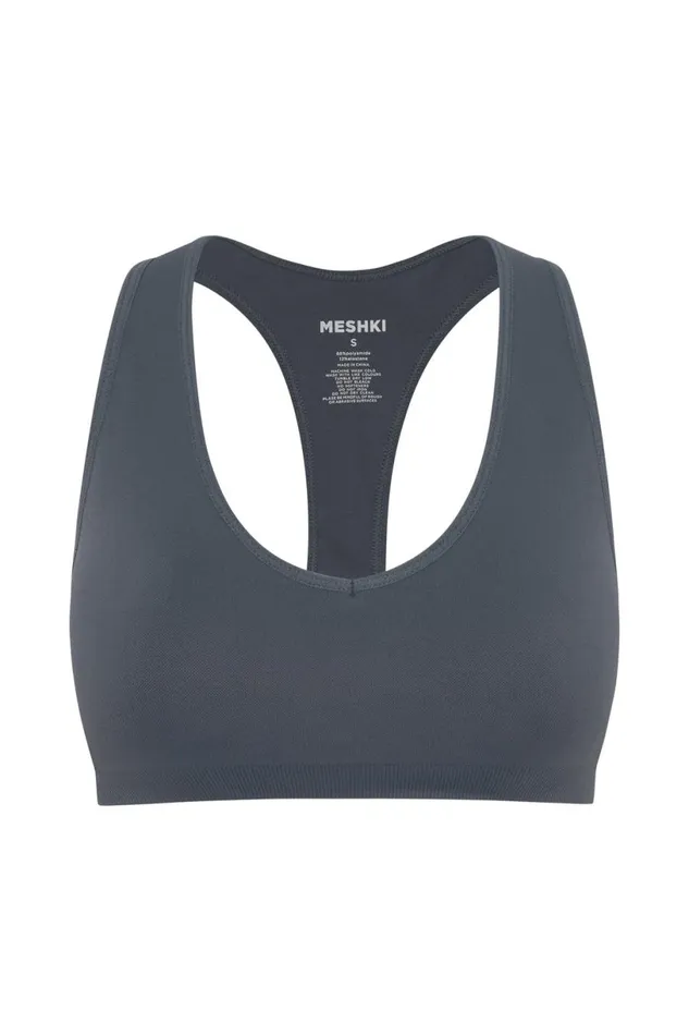 Meshki Activewear Women Quinn Halter Longline Top 8211 Charcoal Charcoal Meshki Activewear Women Quinn Halter Longline Top 8211 Charcoal Charcoal