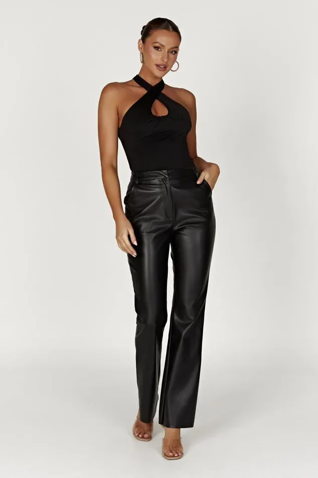 Meshki Bachelorette Women Ailsa Keyhole Halter Top 8211 Black Black