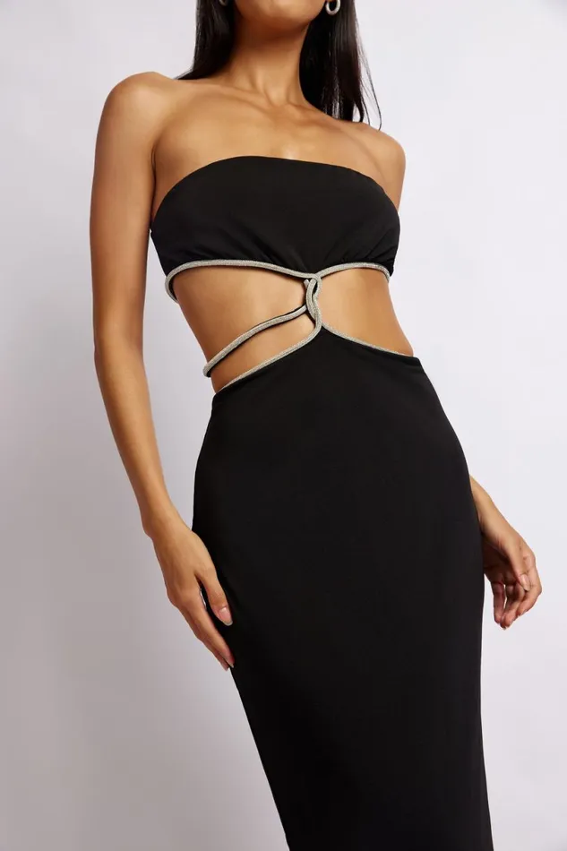Meshki Bachelorette Women Billie Strapless Maxi Dress 8211 Black Black