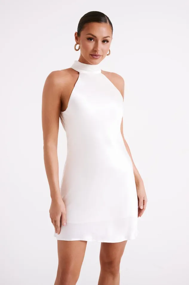Meshki Bachelorette Women Claire A Line Mini Dress 8211 White White
