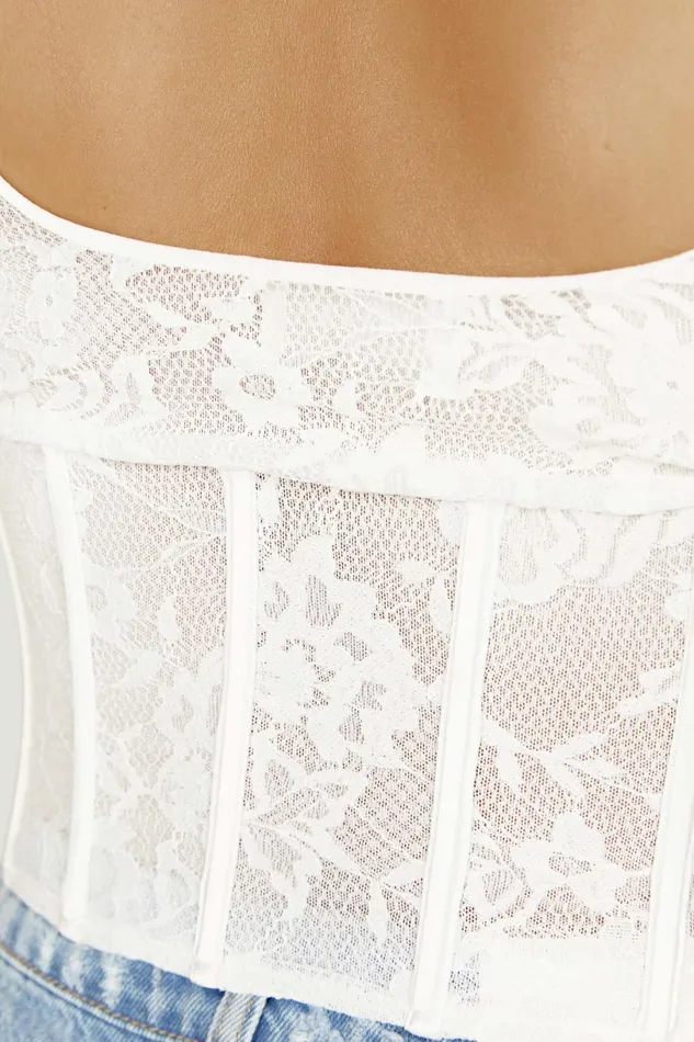 Meshki Bachelorette Women Elsie Lace Bustier Top 8211 White White
