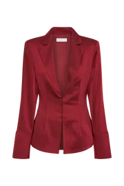 Meshki Bachelorette Women Hartley Satin Collared Shirt 8211 Berry Berry