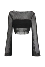 Meshki Bachelorette Women Hilton Diamante Mesh Cowl Top 8211 Black Black