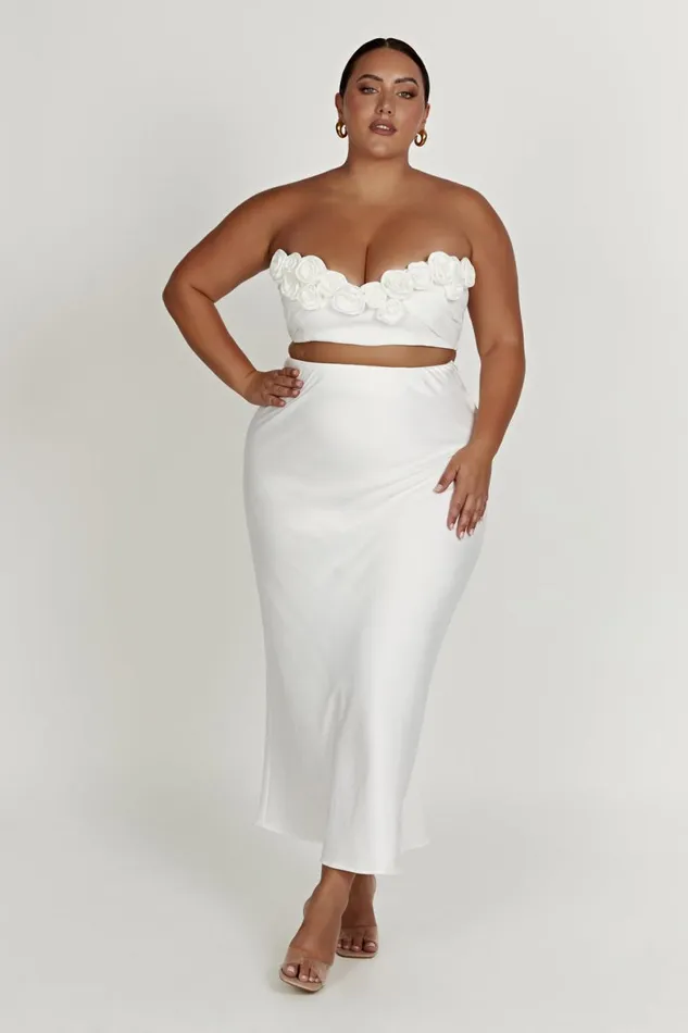 Meshki Bachelorette Women Paloma Rose Crop Top 8211 White White