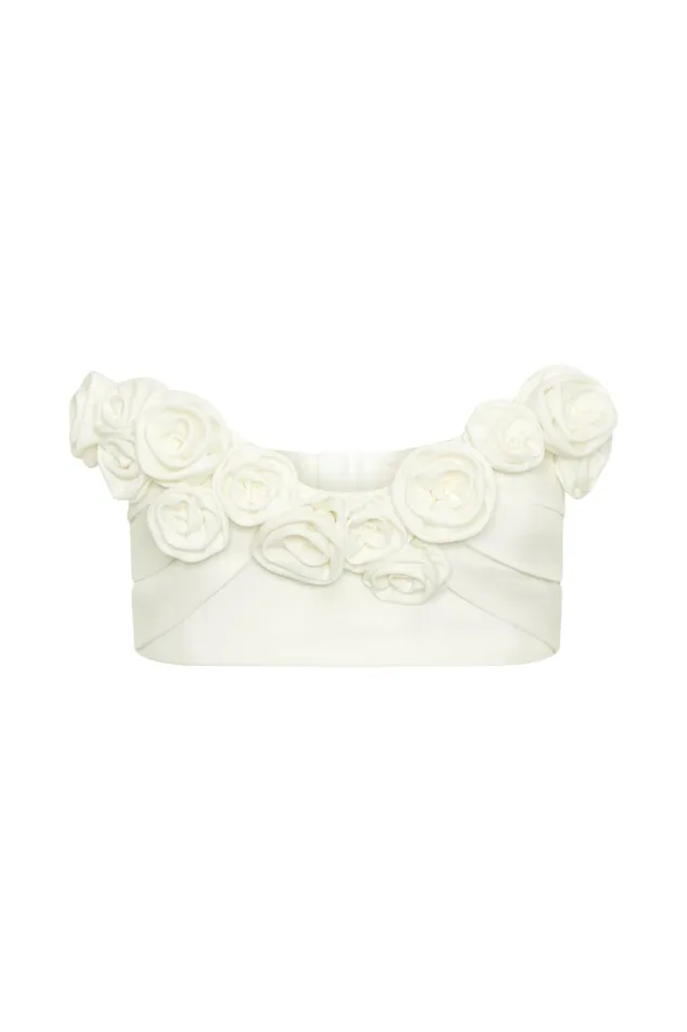 Meshki Bachelorette Women Paloma Rose Crop Top 8211 White White