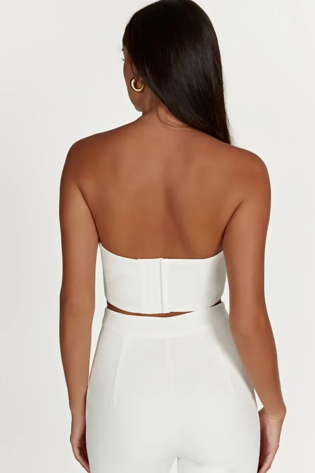 Meshki Bachelorette Women Paloma Rose Crop Top 8211 White White