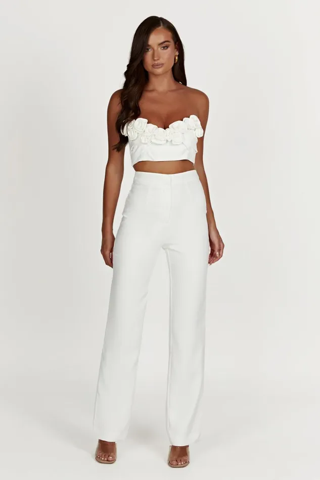 Meshki Bachelorette Women Paloma Rose Crop Top 8211 White White