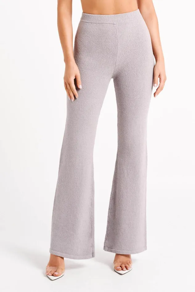 Meshki Basic Bottoms Women Angelina Knit Pants 8211 Grey Marle Greymarle