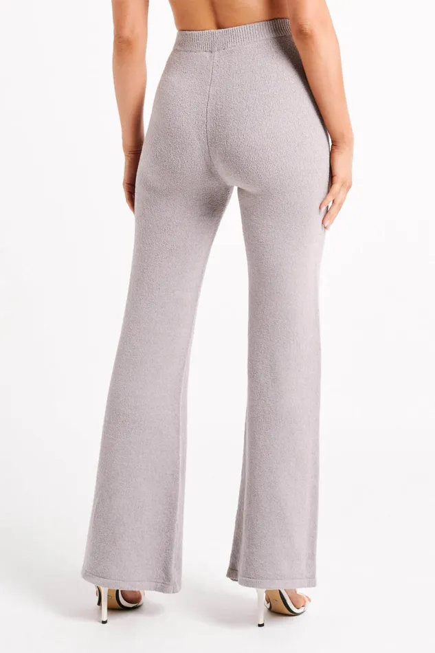 Meshki Basic Bottoms Women Angelina Knit Pants 8211 Grey Marle Greymarle