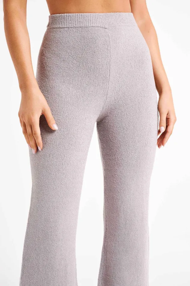 Meshki Basic Bottoms Women Angelina Knit Pants 8211 Grey Marle Greymarle