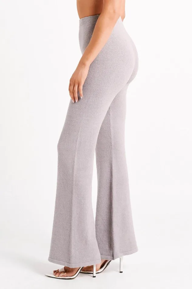 Meshki Basic Bottoms Women Angelina Knit Pants 8211 Grey Marle Greymarle