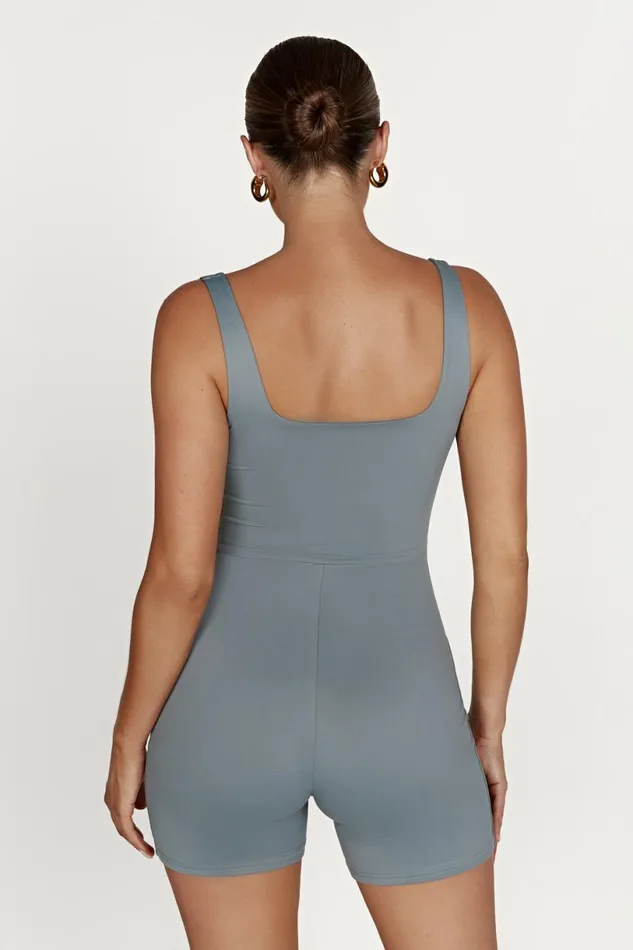 Meshki Basic Bottoms Women Cecily Recycled Nylon Playsuit 8211 Light Charcoal Lightcharcoal