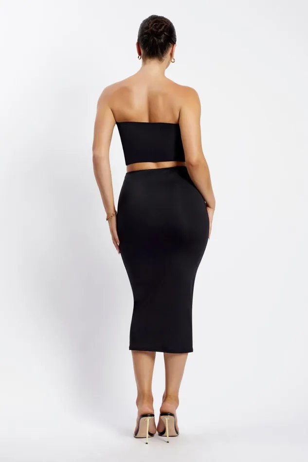 Meshki Basic Bottoms Women Charley Midi Skirt 8211 Black Black