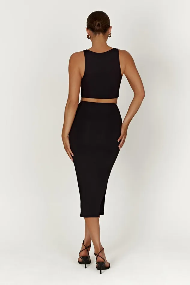 Meshki Basic Bottoms Women Charley Midi Skirt 8211 Black Black