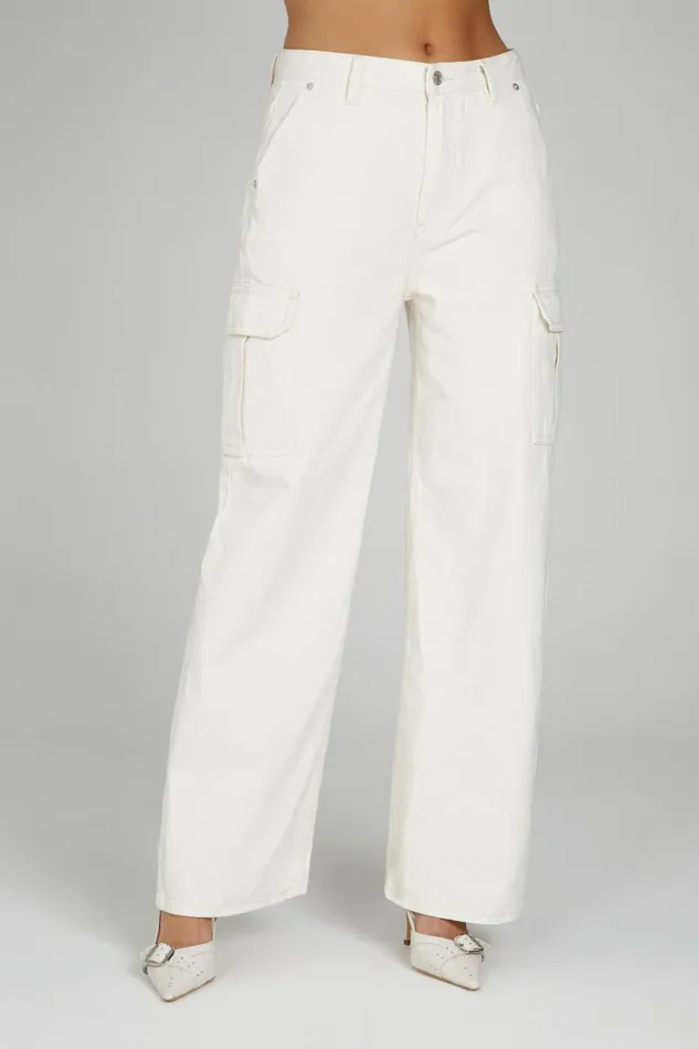 Meshki Basic Bottoms Women Jagger Relaxed Denim Jean 8211 Ecru Ecru