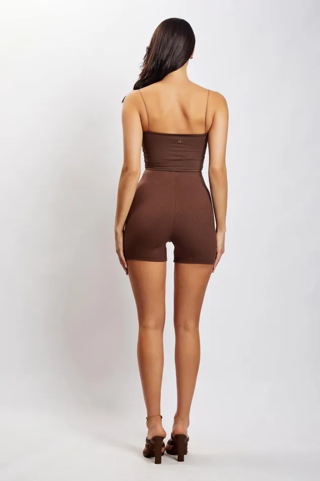 Meshki Basic Bottoms Women Lisa Ribbed Booty Short 8211 Chocolate Chocolate Meshki Basic Bottoms Women Lisa Ribbed Booty Short 8211 Chocolate Chocolate