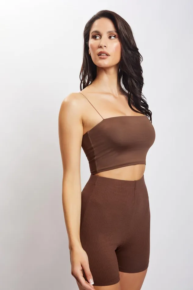 Meshki Basic Bottoms Women Lisa Ribbed Booty Short 8211 Chocolate Chocolate Meshki Basic Bottoms Women Lisa Ribbed Booty Short 8211 Chocolate Chocolate