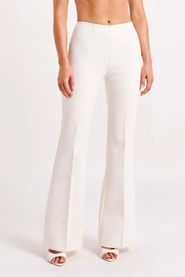 Meshki Basic Bottoms Women Loretta Fit and Flare Tailored Pant 8211 Ivory Ivory Meshki Basic Bottoms Women Loretta Fit and Flare Tailored Pant 8211 Ivory Ivory