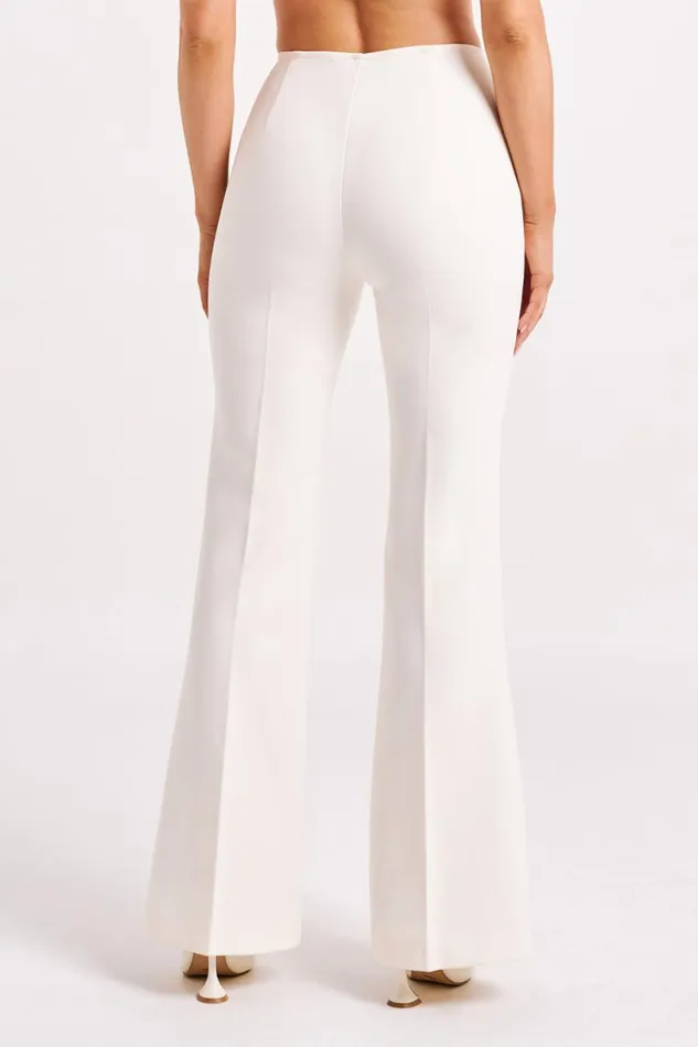Meshki Basic Bottoms Women Loretta Fit and Flare Tailored Pant 8211 Ivory Ivory