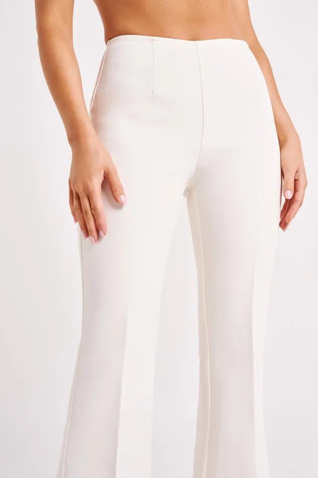 Meshki Basic Bottoms Women Loretta Fit and Flare Tailored Pant 8211 Ivory Ivory