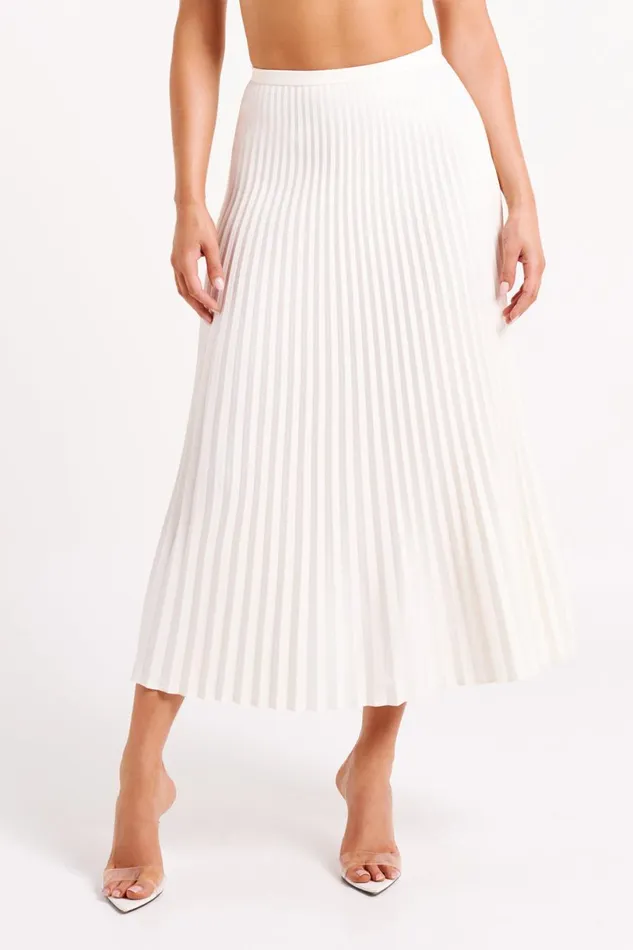 Meshki Basic Bottoms Women Twyla Pleated Suiting Maxi Skirt 8211 Ivory Ivory Meshki Basic Bottoms Women Twyla Pleated Suiting Maxi Skirt 8211 Ivory Ivory