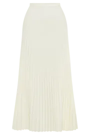 Meshki Basic Bottoms Women Twyla Pleated Suiting Maxi Skirt 8211 Ivory Ivory
