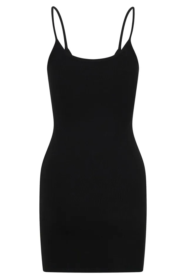 Meshki Basic Dresses Women Alexis Mini Ribbed Dress 8211 Black Black