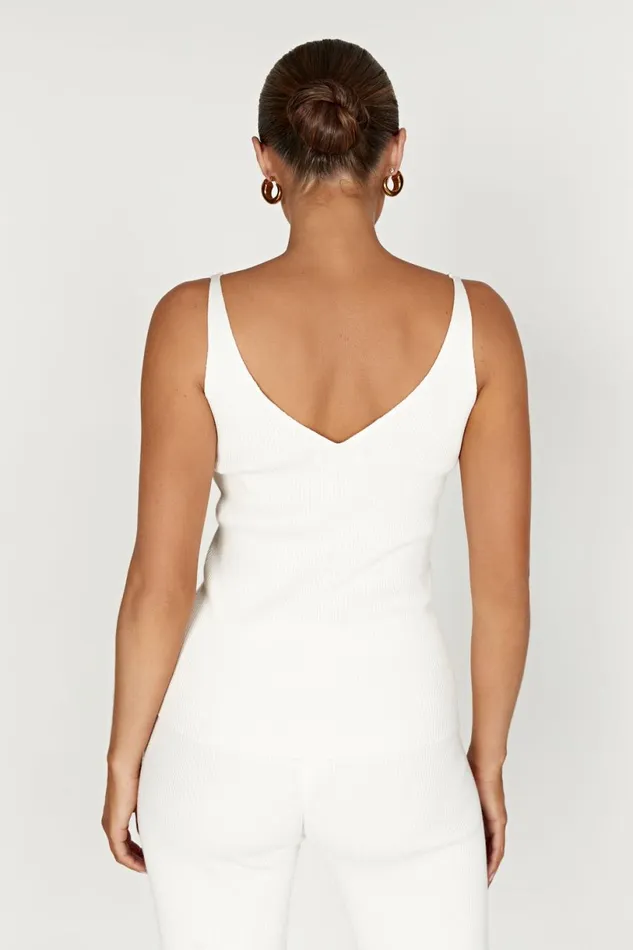 Meshki Basic Tops Women Alicia Sleeveless Knit Top 8211 White White