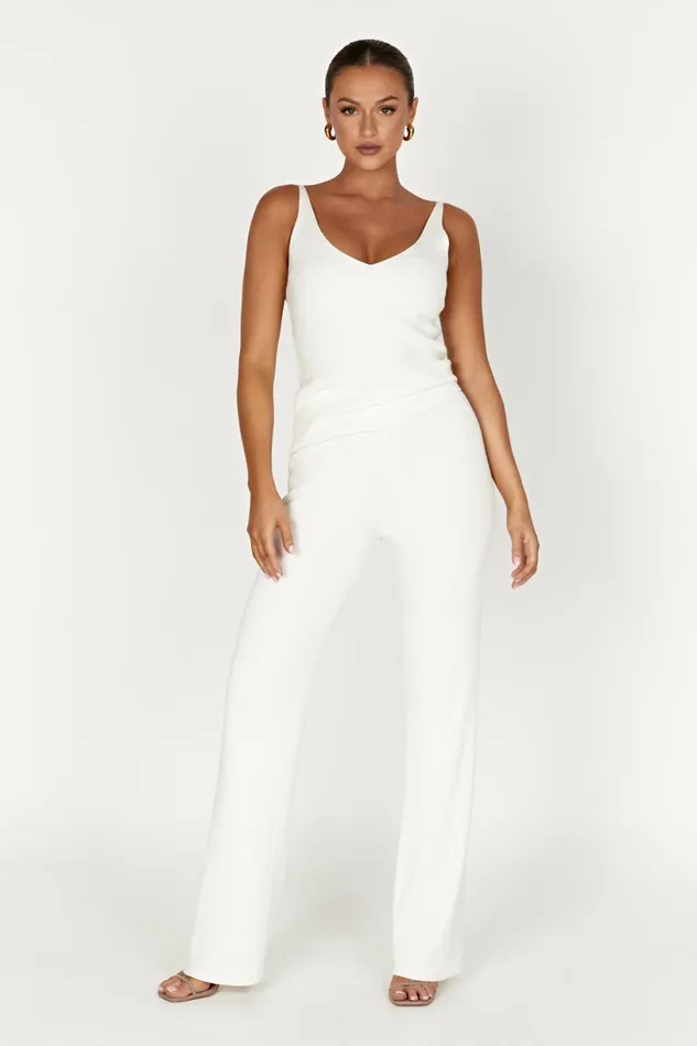 Meshki Basic Tops Women Alicia Sleeveless Knit Top 8211 White White