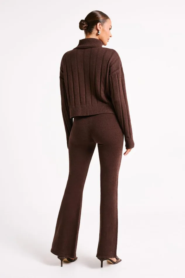Meshki Basic Tops Women Cupid Long Sleeve Turtle Neck 8211 Chocolate Chocolate