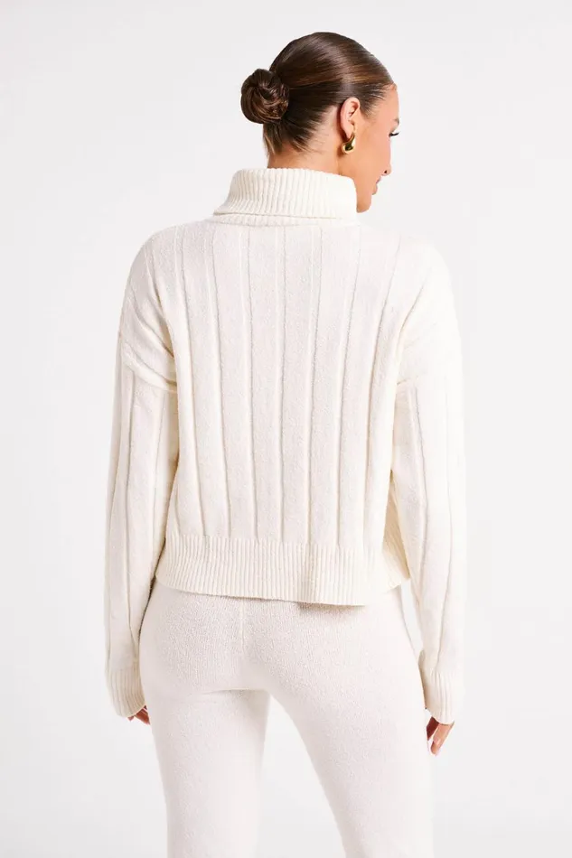 Meshki Basic Tops Women Cupid Long Sleeve Turtle Neck 8211 Ivory Ivory