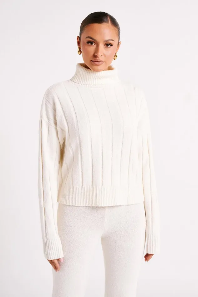 Meshki Basic Tops Women Cupid Long Sleeve Turtle Neck 8211 Ivory Ivory