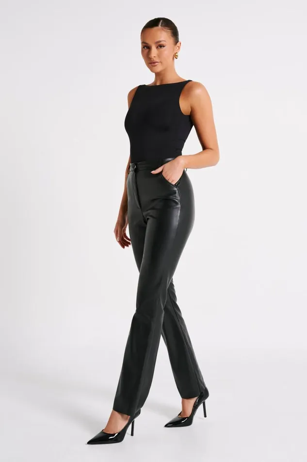 Meshki Basic Tops Women Fiona Recycled Nylon Low Back Bodysuit 8211 Black Black