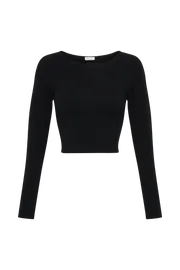 Meshki Basic Tops Women Haisley Long Sleeve Knit Top 8211 Black Black