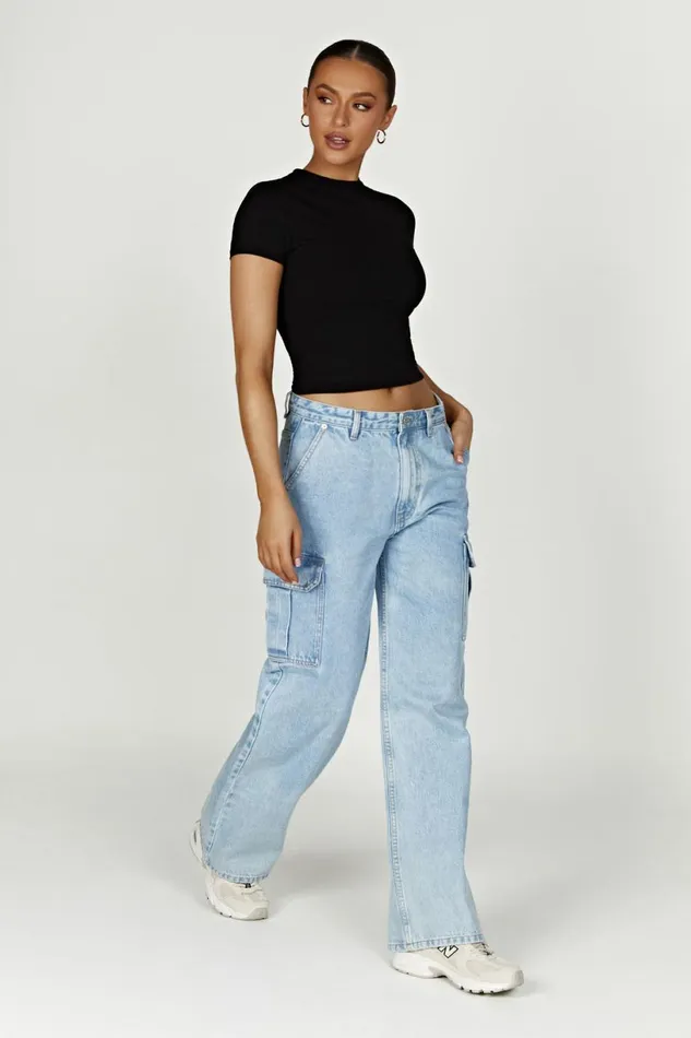Meshki Basic Tops Women Jeanie Longline TShirt 8211 Black Black